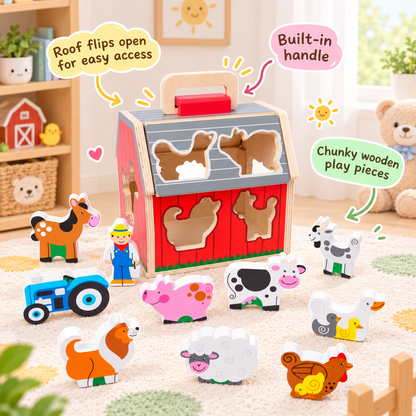 Barnyard Busy Activity Board for Toddlers 12 Months