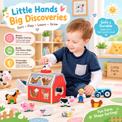 Barnyard Busy Activity Board for Toddlers 12 Months