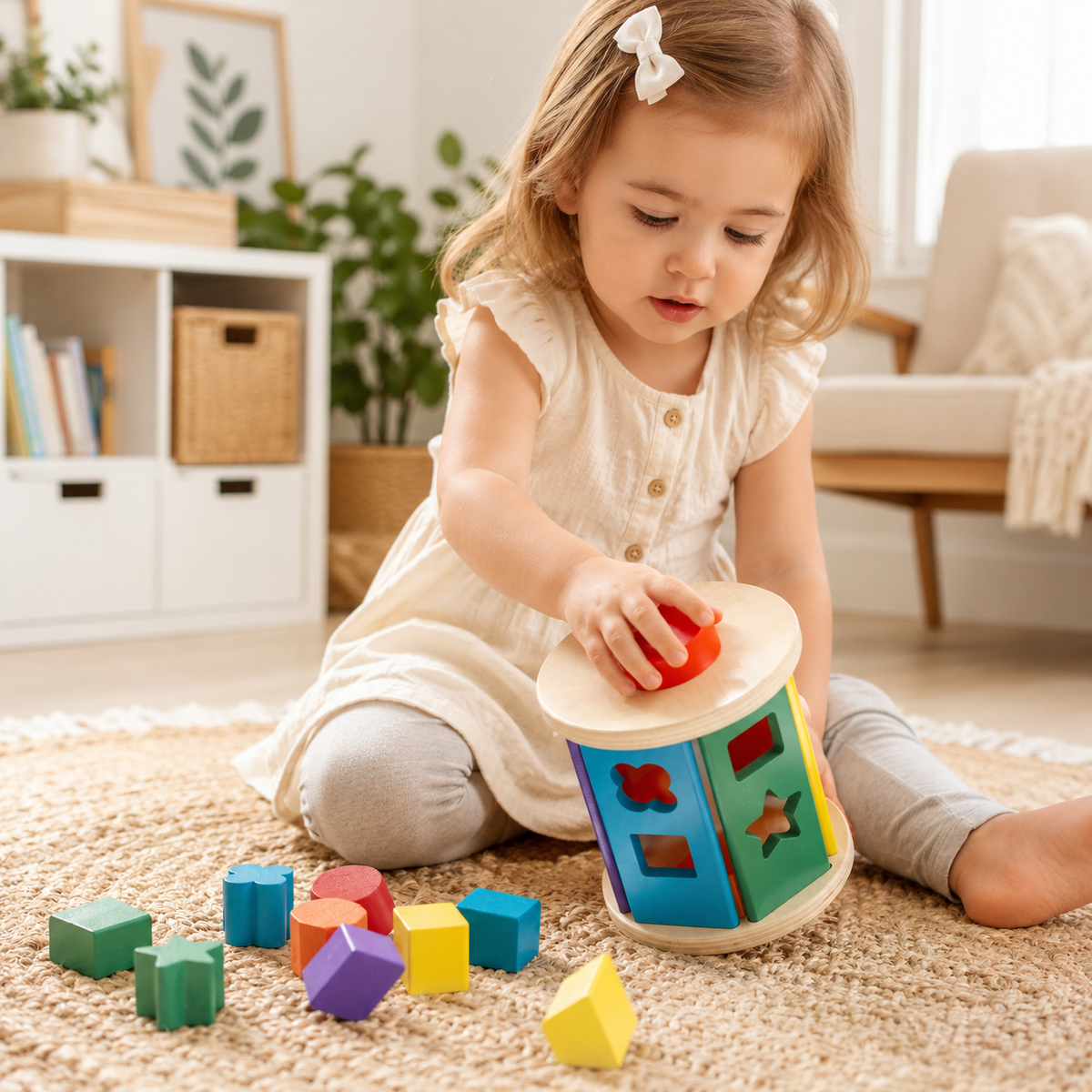 Wooden Roll & Sort Shape Toy