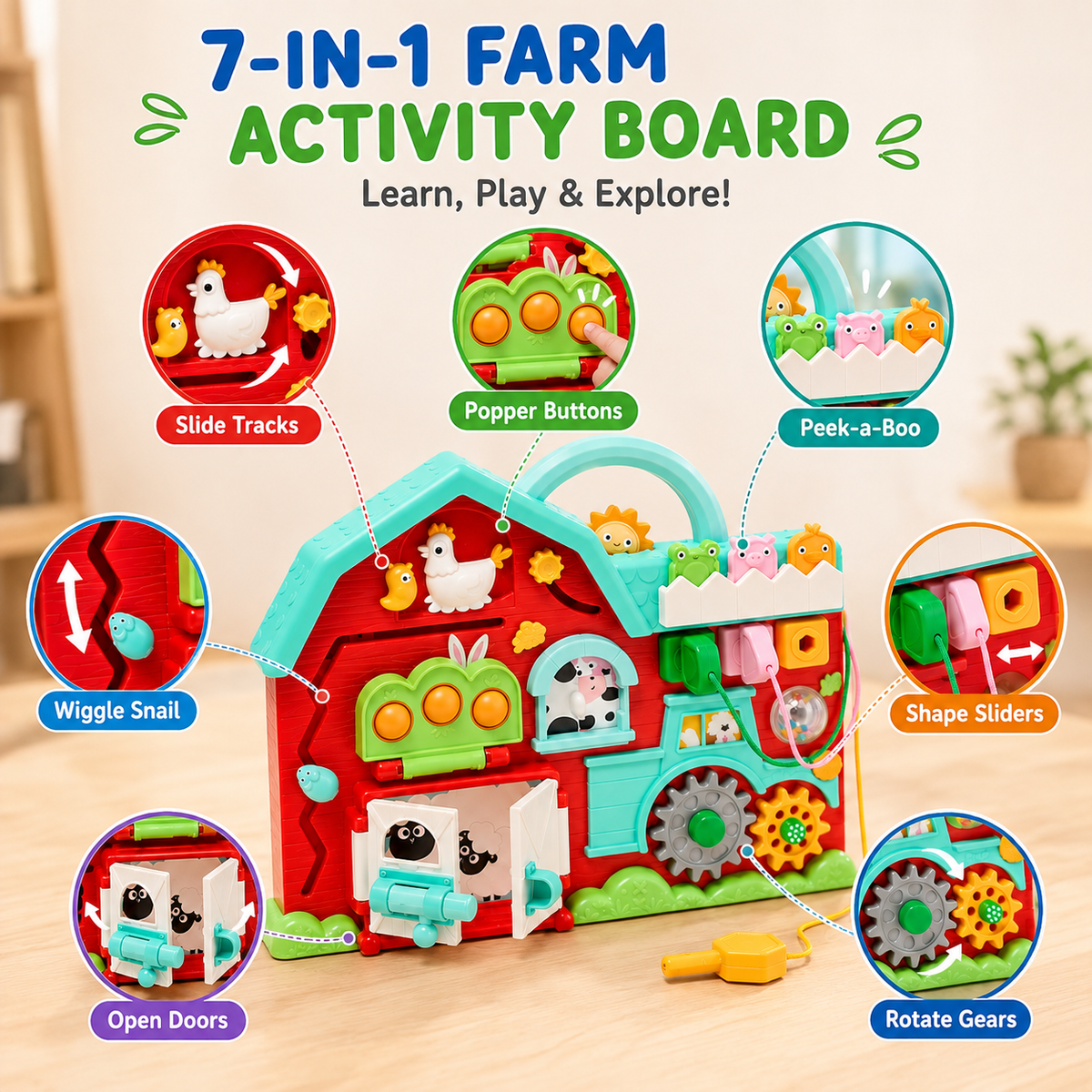 Wooden Animal Flip Board