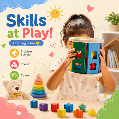 Wooden Roll & Sort Shape Toy